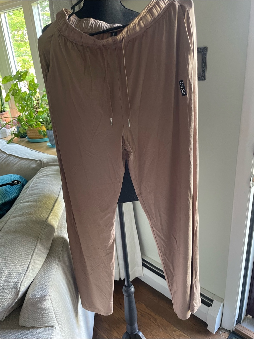 Comfort-Fit Taupe Drawstring Joggers - Comfort Unisex